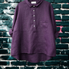 Tops - Alastriona | Elegante Damesblouse van Linnen – Ademend en Stijlvol - Paars - S - Zarandi Amsterdam