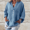 Casual Summer Wear - Alfreda | Chique katoenen pullover voor dames met lange mouwen en ontspannen pasvorm - Blauw - S - Zarandi Amsterdam