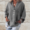 Casual Summer Wear - Alfreda | Chique katoenen pullover voor dames met lange mouwen en ontspannen pasvorm - Grijs - S - Zarandi Amsterdam