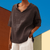 Dames Tops - Alita | Casual witte damesblouse van ademend katoen met losse pasvorm en korte mouwen - Bruin - S - Zarandi Amsterdam