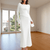 Maxi Jurken - Amadea | Elegante maxi jurk dames met lange mouwen en verfijnde drapering - Wit - S - Zarandi Amsterdam