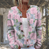 Casual Summer Wear - Angeline | Elegante wollen bloemenjas met knoopsluiting voor elk seizoen - Roze - S - Zarandi Amsterdam