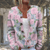 Casual Summer Wear - Angeline | Elegante wollen bloemenjas met knoopsluiting voor elk seizoen - Roze - S - Zarandi Amsterdam