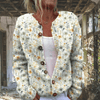 Casual Summer Wear - Angeline | Elegante wollen bloemenjas met knoopsluiting voor elk seizoen - Wit Stijl 1 - S - Zarandi Amsterdam