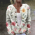 Casual Summer Wear - Angeline | Elegante wollen bloemenjas met knoopsluiting voor elk seizoen - Wit Stijl 2 - S - Zarandi Amsterdam