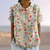 Aurelia | Lichtgewicht Geprinte Zomerblouse met Kraag en Korte Mouwen | Beige