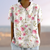Aurelia | Lichtgewicht Geprinte Zomerblouse met Kraag en Korte Mouwen | Roze