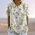 Aurelia | Lichtgewicht Geprinte Zomerblouse met Kraag en Korte Mouwen | Wit