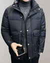 Morris - casual e caldo bomber imbottito con collo alto, chiusura con zip e bottoni