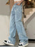 Pants - Hoge taille baggy jeans voor dames met wijde pijpen en sterrenmotief - S - Zarandi Amsterdam