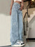 Pants - Hoge taille baggy jeans voor dames met wijde pijpen en sterrenmotief - S - Zarandi Amsterdam