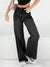 Pants - Dames baggy jeans met hoge taille en wijde pasvorm in casual stijl - Zwart - S - Zarandi Amsterdam
