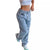Pants - Dames Baggy Jeans Middelhoog Retro Look Lange Lengte - Blauw - S - Zarandi Amsterdam