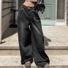Pants - Loszittende baggy jeans voor dames met wijde pijpen - Zwart - S - Zarandi Amsterdam