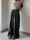 Pants - Loszittende baggy jeans voor dames met wijde pijpen - Zwart - S - Zarandi Amsterdam