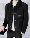 Bernard - Giacca casual in tessuto intrecciato con colletto e chiusura a bottoni