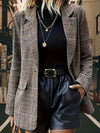 Blazer met reverskraag | Geruit grijs 0
