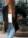 Women's Blazers - Blazer voor vrouwen, elegante op maat gemaakte pasvorm met lange mouwen en zakken - Zwart - S - Zarandi Amsterdam