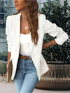 Women's Blazers - Blazer voor vrouwen, elegante op maat gemaakte pasvorm met lange mouwen en zakken - Wit - S - Zarandi Amsterdam
