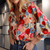 Damesblouses - Bloemenprint blouse in rood – charmante lente - look voor elke dag - S - Zarandi Amsterdam
