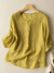 Women's Blouse - Blouse, geborduurd, 3/4 mouw | flatterende pasvorm - Geel - L - Zarandi Amsterdam