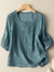 Women's Blouse - Blouse, geborduurd, 3/4 mouw | flatterende pasvorm - Blauwgroen - L - Zarandi Amsterdam