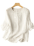 Women's Blouse - Blouse, geborduurd, 3/4 mouw | flatterende pasvorm - Wit - L - Zarandi Amsterdam