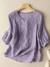 Women's Blouse - Blouse, geborduurd, 3/4 mouw | flatterende pasvorm - Paars - L - Zarandi Amsterdam