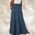 Maxirokken - Bohemian Maxi Rok met Zwierige Lagen en Verstelbare Taille - Blauw - S - Zarandi Amsterdam