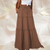 Maxirokken - Bohemian Maxi Rok met Zwierige Lagen en Verstelbare Taille - Bruin - S - Zarandi Amsterdam