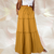 Maxirokken - Bohemian Maxi Rok met Zwierige Lagen en Verstelbare Taille - Geel - S - Zarandi Amsterdam