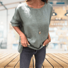 T-shirts - Brendalyn | Ademend T-shirt met ronde hals en korte mouwen voor elke gelegenheid - Groen - S - Zarandi Amsterdam
