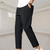 Women Trendy Outfit - Bryan | Lichtgewicht herenbroeken met elastische tailleband voor zomer, moderne rechte pasvorm van ademende stof - Zwart - S - Zarandi Amsterdam