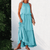 Women Trendy Outfit - Bryana | Elegante lange maxi jurk van lichtgewicht stof met halterhalslijn, ruffles en vrouwelijke pasvorm voor zomerdagen - Luchtblauw - S - Zarandi Amsterdam
