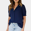 ModeParisienne® Daisy - Blusa base con scollo a V per donna