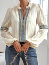 ModeParisienne® Dadane | Vrouwelijke V-Hals Blouse met Luchtige Mouwen