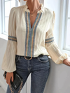 ModeParisienne® Dadane | Vrouwelijke V-Hals Blouse met Luchtige Mouwen