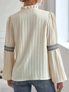 ModeParisienne® Dadane | Vrouwelijke V-Hals Blouse met Luchtige Mouwen