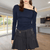 Dames Tops - Caledonia | Luchtige Top voor Dames met Uniek Asymmetrisch Ontwerp en Zachte Textuur - Donkerblauw - S - Zarandi Amsterdam