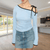 Dames Tops - Caledonia | Luchtige Top voor Dames met Uniek Asymmetrisch Ontwerp en Zachte Textuur - Lichtblauw - S - Zarandi Amsterdam