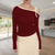 Dames Tops - Caledonia | Luchtige Top voor Dames met Uniek Asymmetrisch Ontwerp en Zachte Textuur - Rood - S - Zarandi Amsterdam