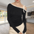 Dames Tops - Caledonia | Luchtige Top voor Dames met Uniek Asymmetrisch Ontwerp en Zachte Textuur - Zwart - S - Zarandi Amsterdam
