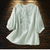 Tops - Callidora | Stijlvolle Geborduurde Bloemenblouse van Ademend Katoen - Licht Groen - S - Zarandi Amsterdam