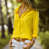 Tops - Camber | Flowy Damesblouse van Chiffon – Voor een Verfijnde Uitstraling - Geel - S - Zarandi Amsterdam