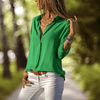 Tops - Camber | Flowy Damesblouse van Chiffon – Voor een Verfijnde Uitstraling - Groen - S - Zarandi Amsterdam