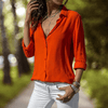 Tops - Camber | Flowy Damesblouse van Chiffon – Voor een Verfijnde Uitstraling - Oranje - S - Zarandi Amsterdam