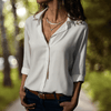 Tops - Camber | Flowy Damesblouse van Chiffon – Voor een Verfijnde Uitstraling - Wit - S - Zarandi Amsterdam