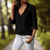 Tops - Camber | Flowy Damesblouse van Chiffon – Voor een Verfijnde Uitstraling - Zwart - S - Zarandi Amsterdam