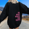 Sweatshirts - Candelle | Comfortabele oversized hoodie met inspirerende tekst in pastelroze, inclusief capuchon en relaxte pasvorm - Zwart - S - Zarandi Amsterdam