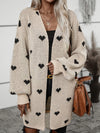 Cardigan Dames, Langarm, Hartpatroon | Regular Fit 0